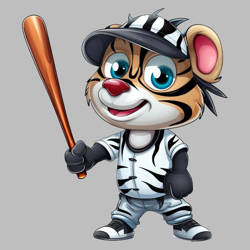 Zebra Baseball Player Dynamic