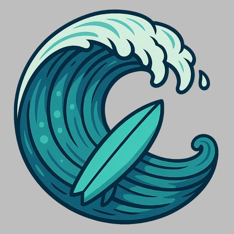 Surf Wave - Conception de planche de surf rétro