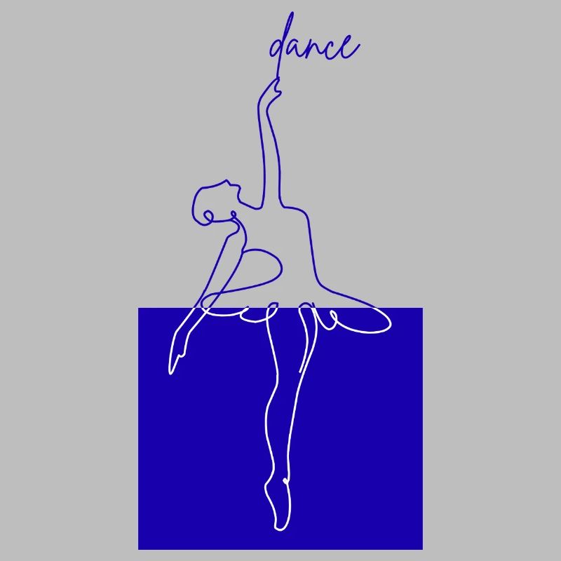 Blue Line Ballet Minimal Form Dancing