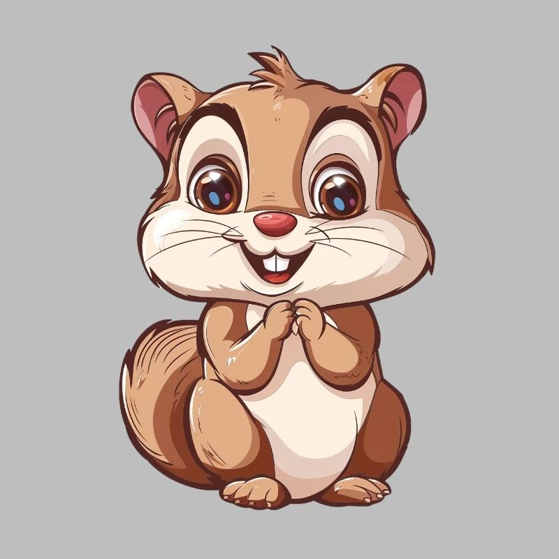 Cute Smiling Squirrel Motif