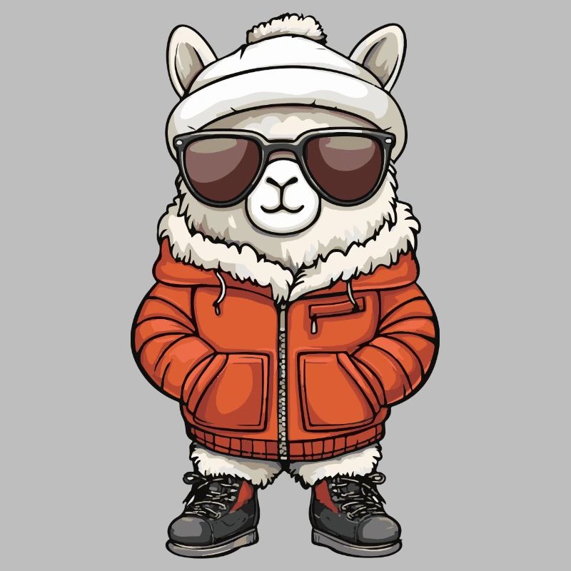 Alpaca Llama Winter Comic