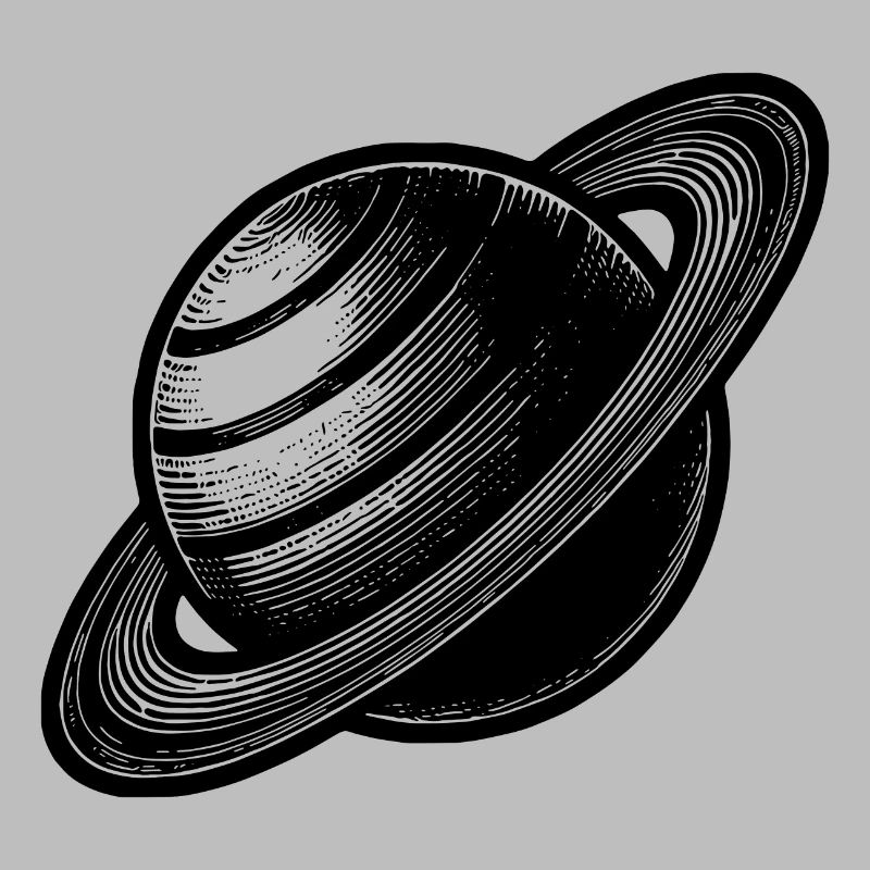 Ringed planet Saturn with ring system in the solar system