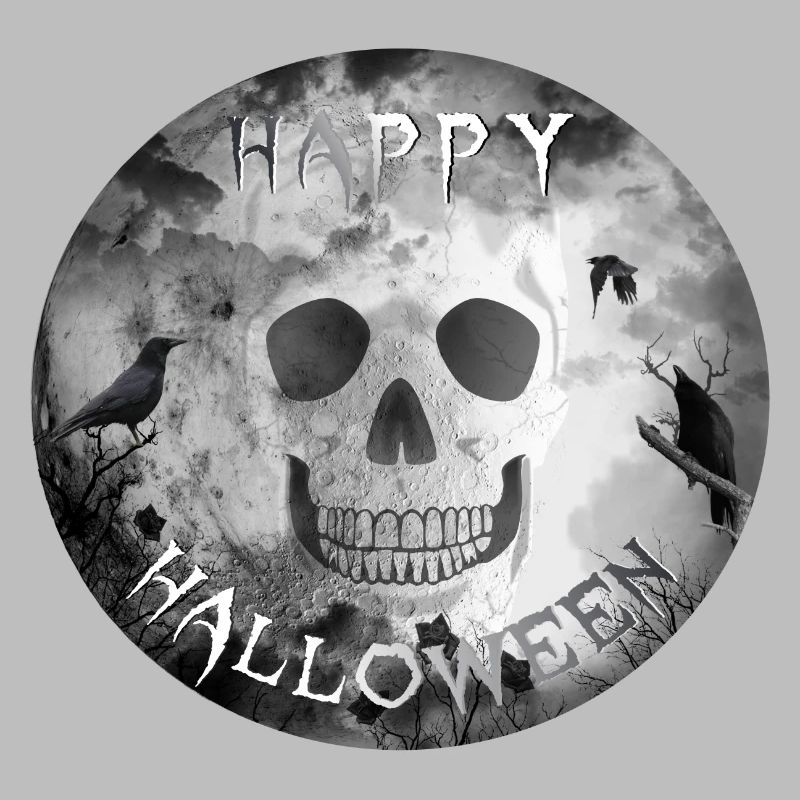 halloween skull crows