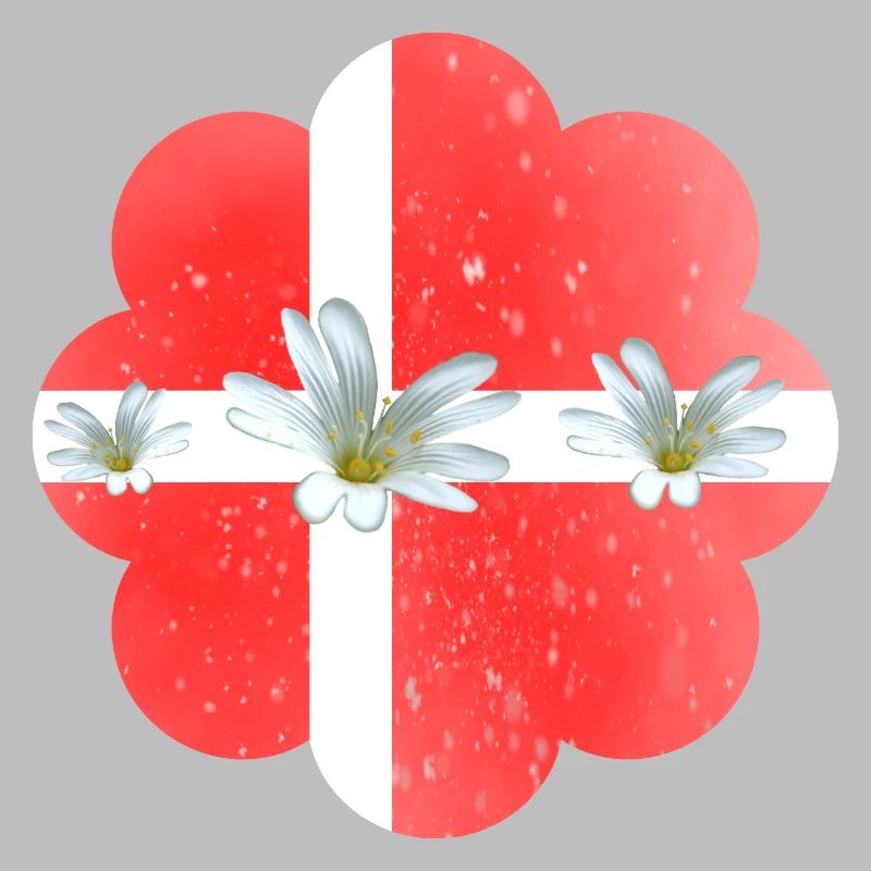 Danemark Drapeau avec des fleurs Danemark