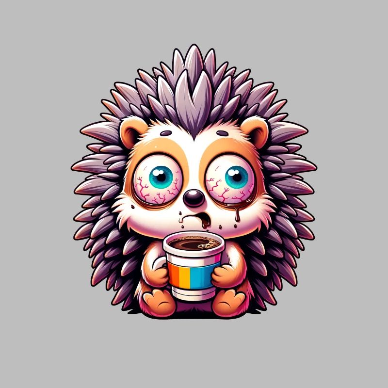 Igel mit Kaffee Koffeinschock
