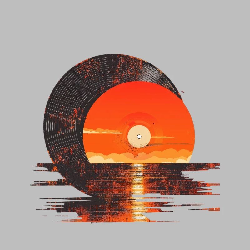 Vinyl Sunset Reflection