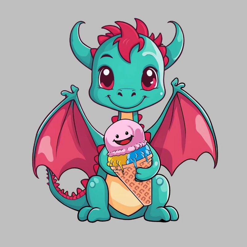 Dino Drache Drachen Eiswaffel Eis naschen Kinder