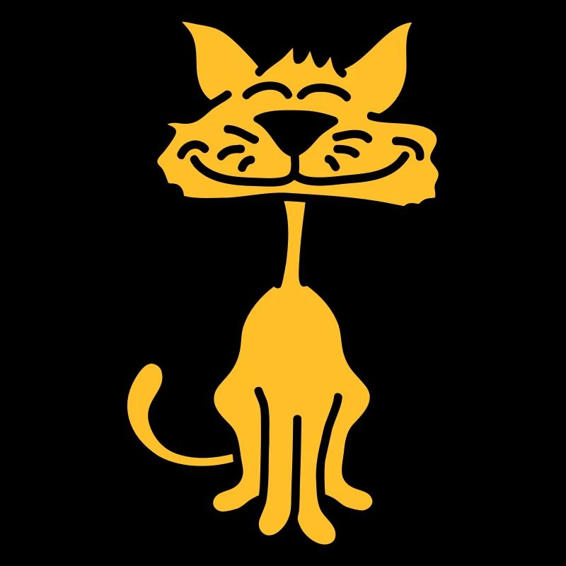 Hübsche Katze Guckt Glücklich Fröhlich Lächelnd