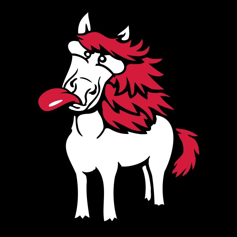 cheval fou langue sortant drôle idiot