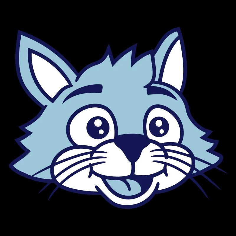 Cute Cat Face Happy Laughing Kitten Head