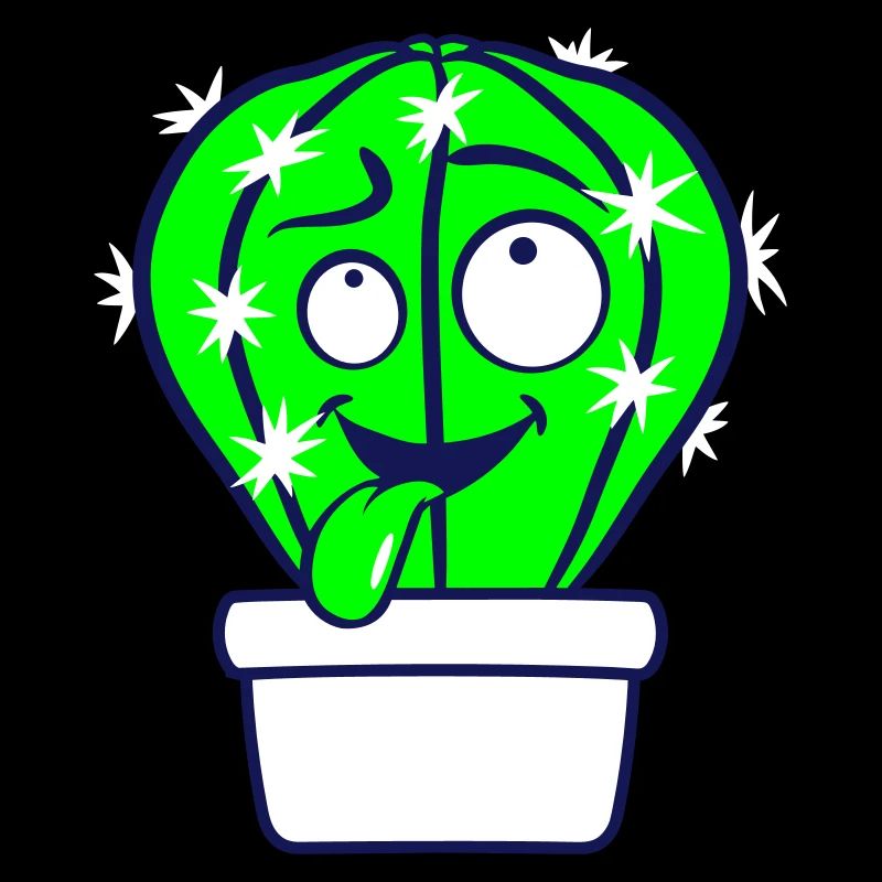 Cactus Cacti Face Prickly Funny Grimace