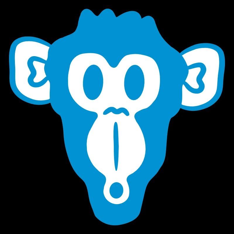 Wondered Curious Monkey Head Fright Face