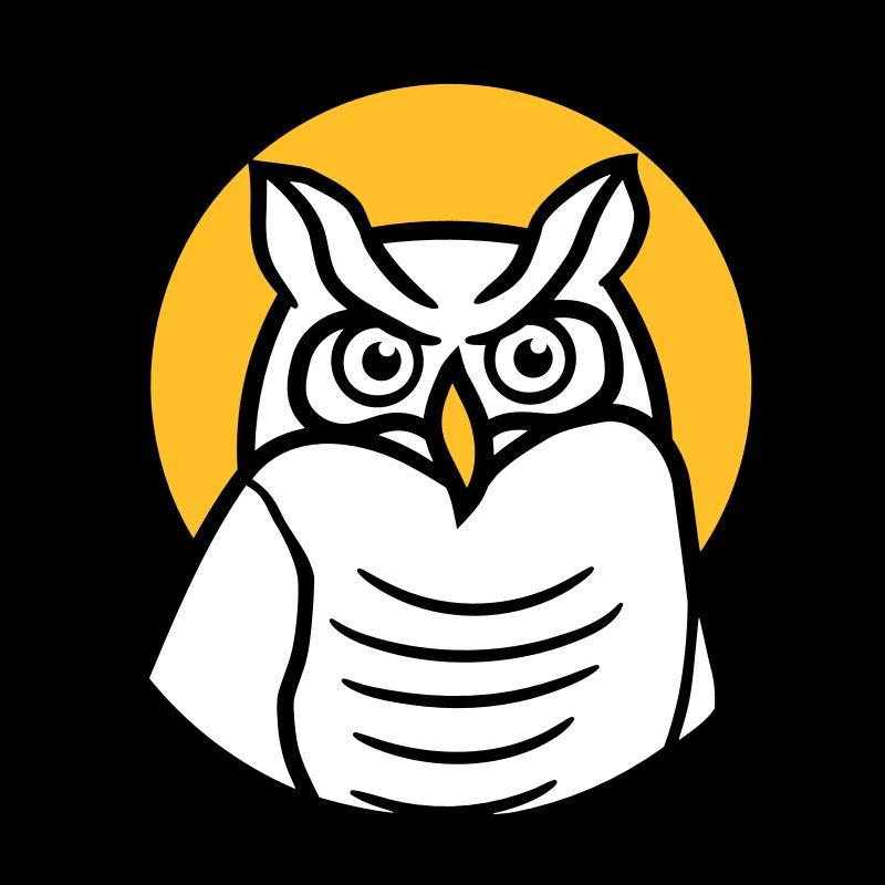 Owl Bird Eagle Owl Sun Moon Night Full Moon Round Logo