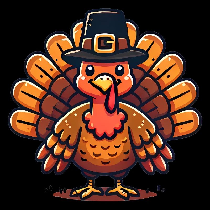 Thanksgiving Turkey in Pilgrim Hat Design