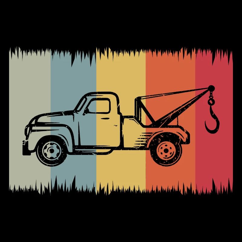 Retro towing service Silhouette – Vintage Fahrzeu