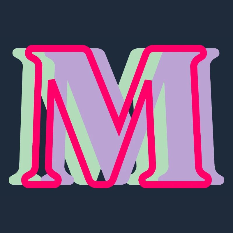 Multicolored letter m