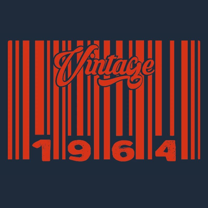 Vintage 1964 Born In 1964 61 Year Old Bar Code Anniversai