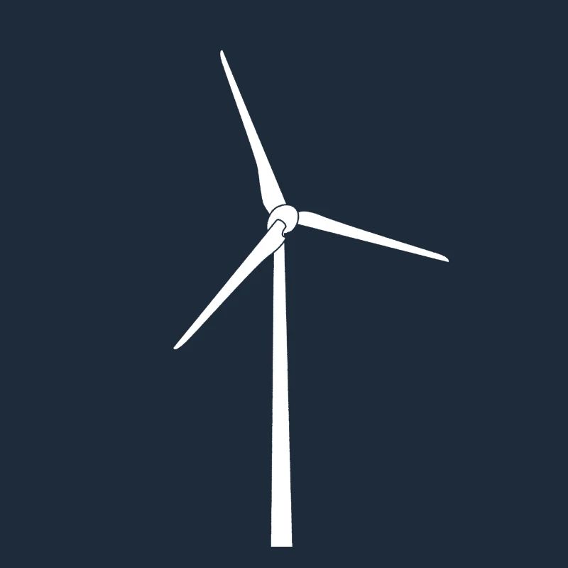 Wind Power Silhouette Blanc