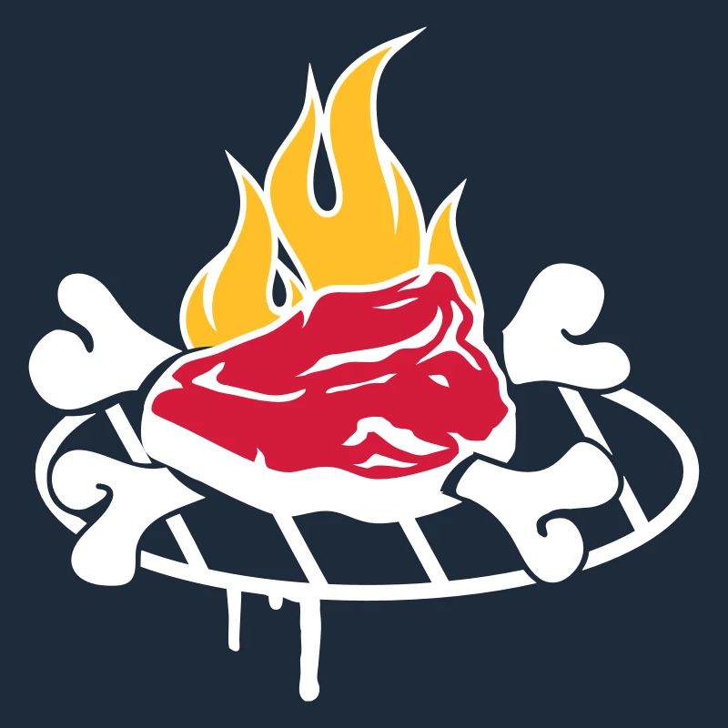Steak with bones on the grill