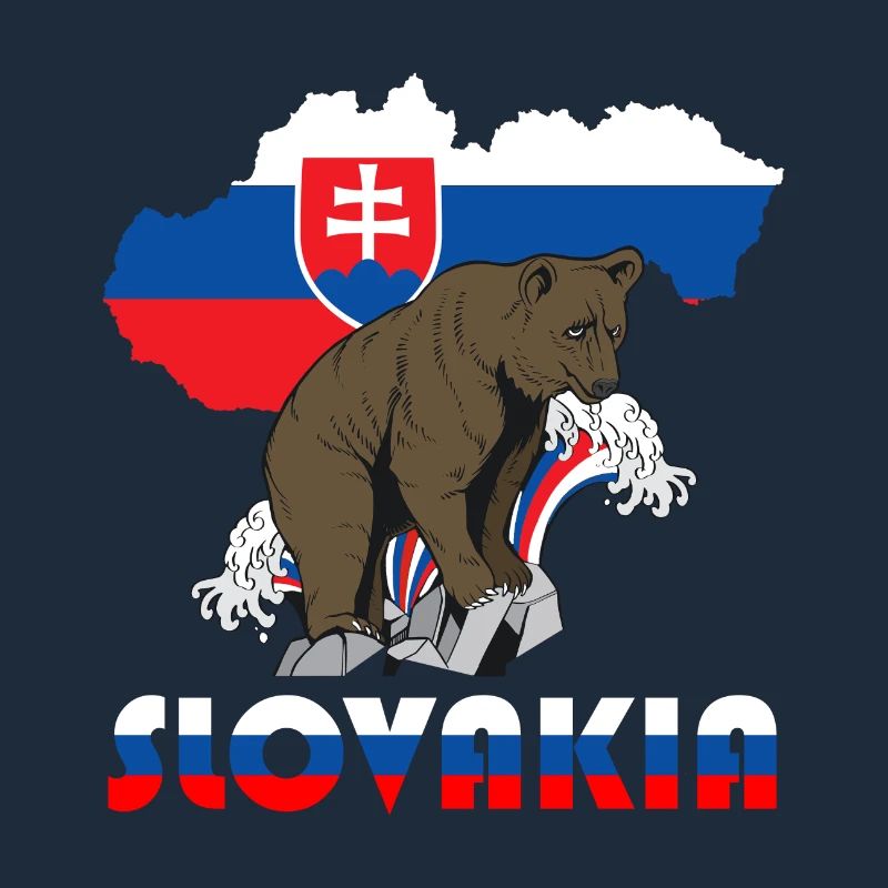 Conception d'ours de Slovénie avec carte et drapeau