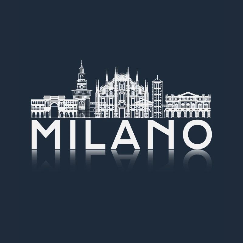 Milano Skyline Silhouette Reflection