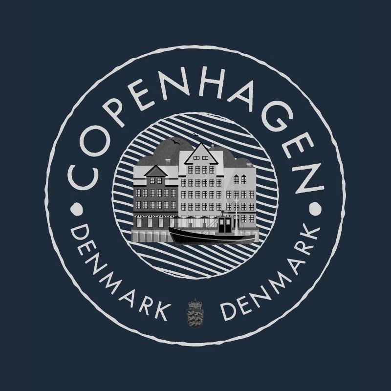 Port de Copenhague Illustration Noir & Blanc