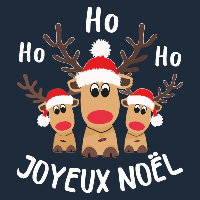 3 Rennes de Noël Ho Ho Joyeux Noël