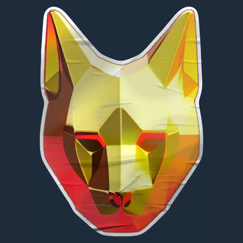 Katze Polygon in Gold