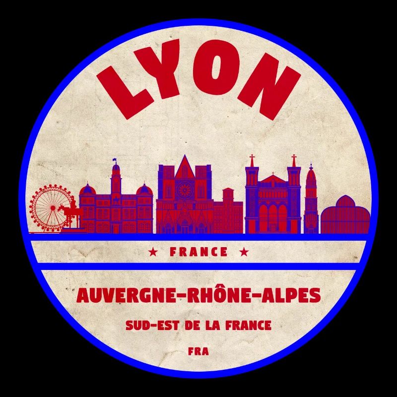 Écusson de la Skyline Vintage de Lyon