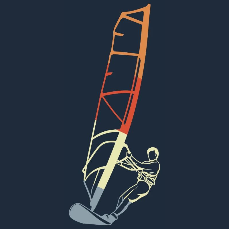 Funny windsurfer boy