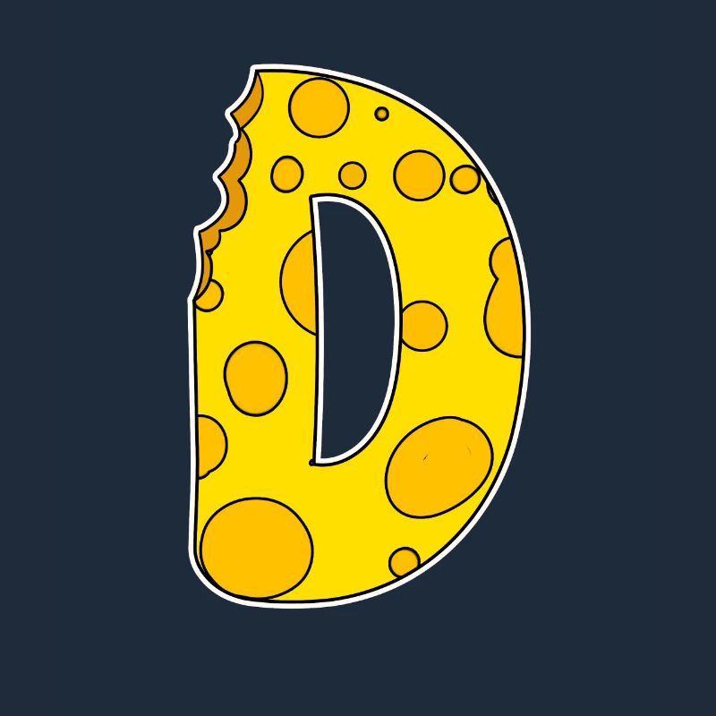 Letter D - Initial Letter D - Cheese Motif