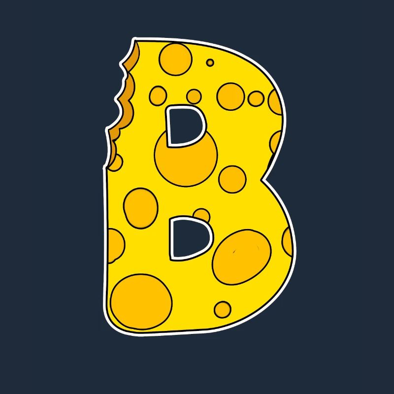 Letter B - Initial Letter B - Cheese Motif