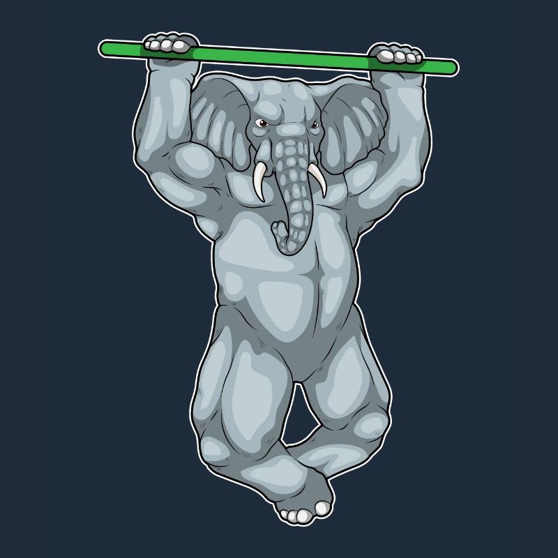 Elephant Bodybuilder Pull-Ups Bodybuilding
