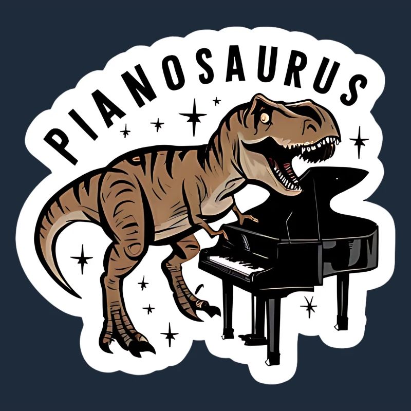Pianosaurus Virtuoso Stégosaure avec piano à queue de pie
