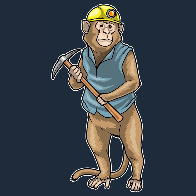 Monkey Miner Pioche Exploitation minière