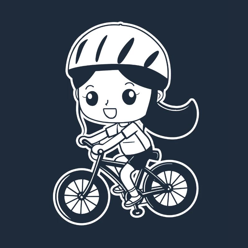 Radfahrerin Comic Stil