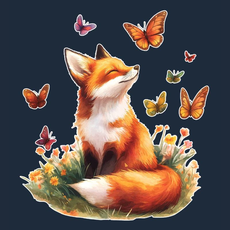 Fuchs mit Schmetterlingen
