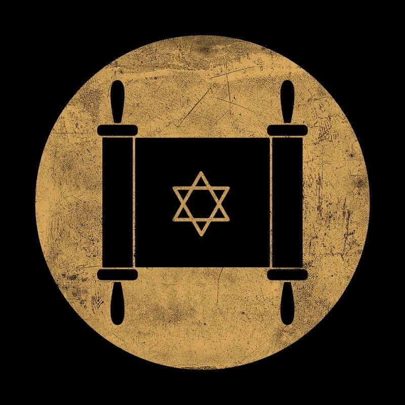 Torah scroll in a golden circle