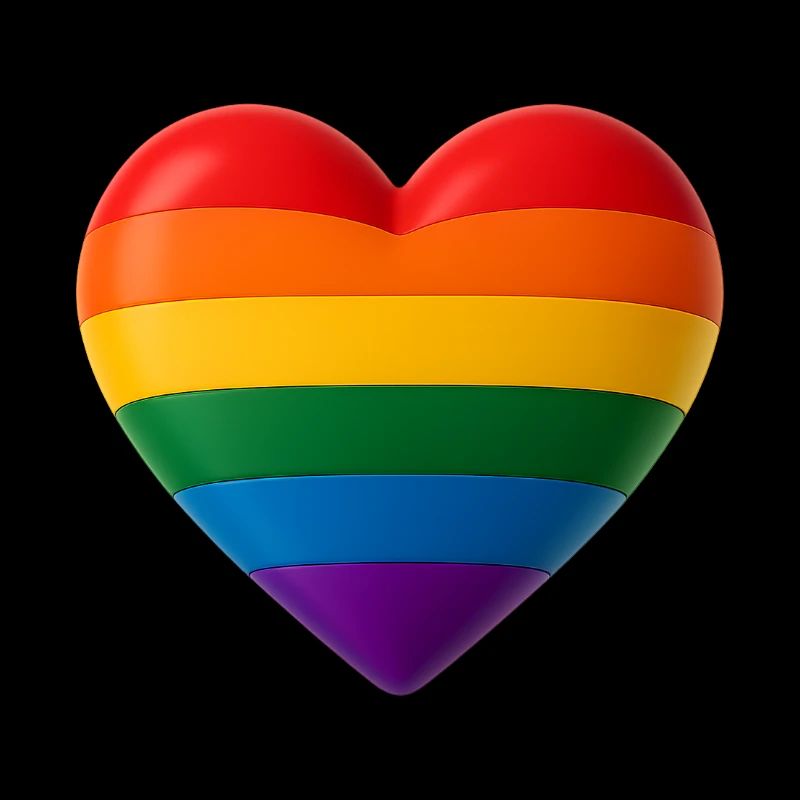 Coeur aux couleurs de l’arc-en-ciel pour une variété de look 3D