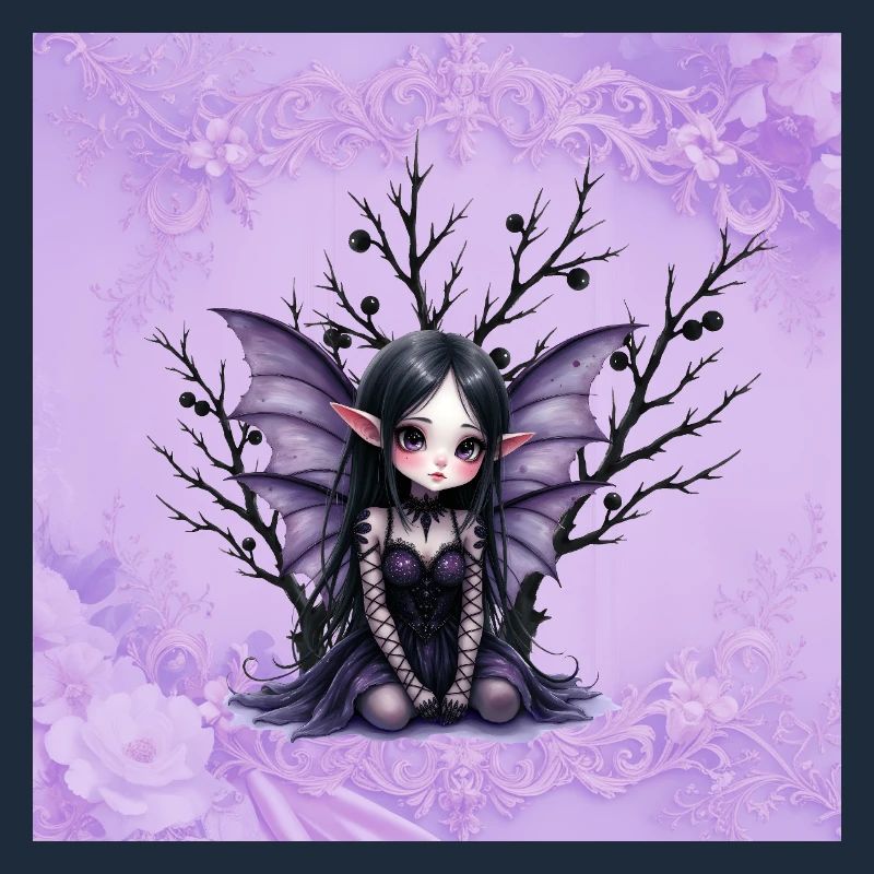 Vampir Fee Mädchen auf dunklem Baum