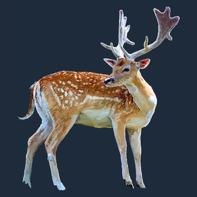 Watercolor deer with antlers