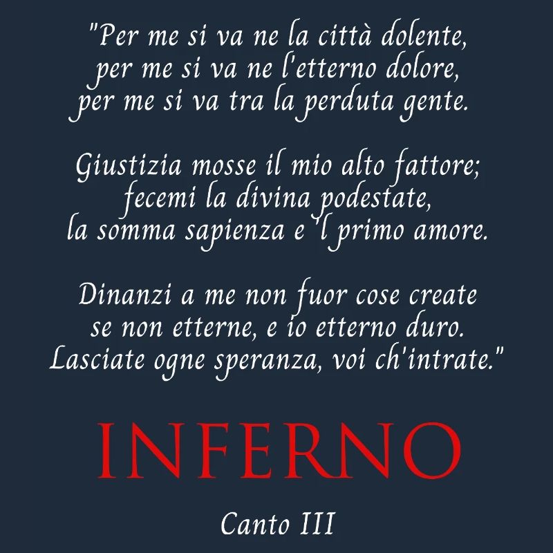 Inferno Canto III Divine Commedy Per me si va