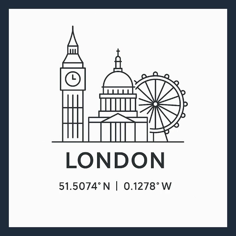 Londres Line Art Silhouette Point de repère