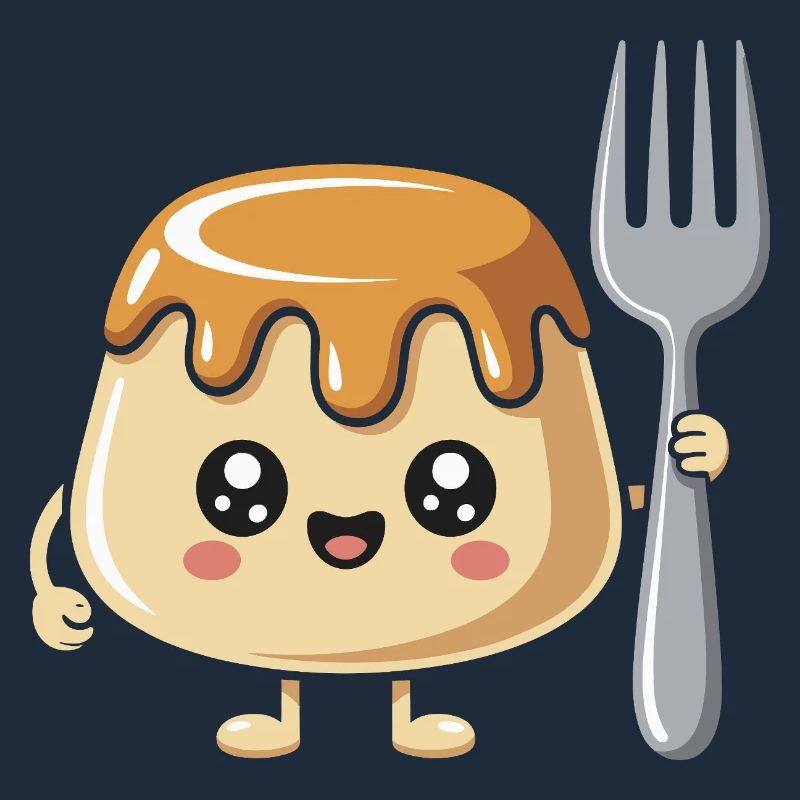 Pudding with fork