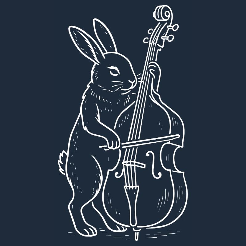 Rabbit spielt Kontrabass
