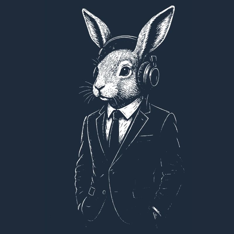 Jazz Rabbit im Anzug mit Kopfhörern