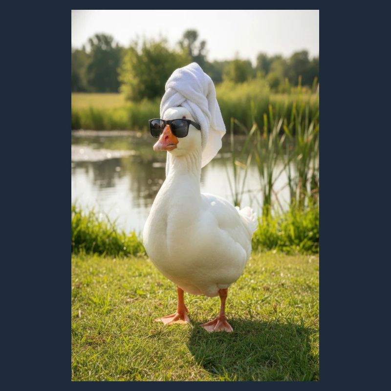 Canard Spa avec lunettes de soleil