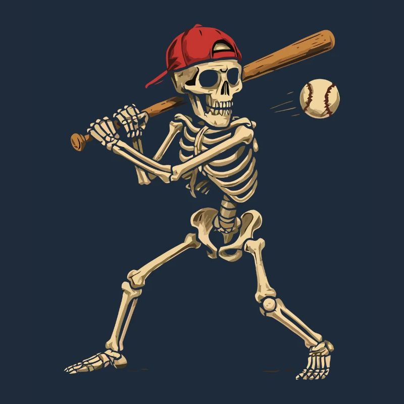 Baseball Playing Skeleton