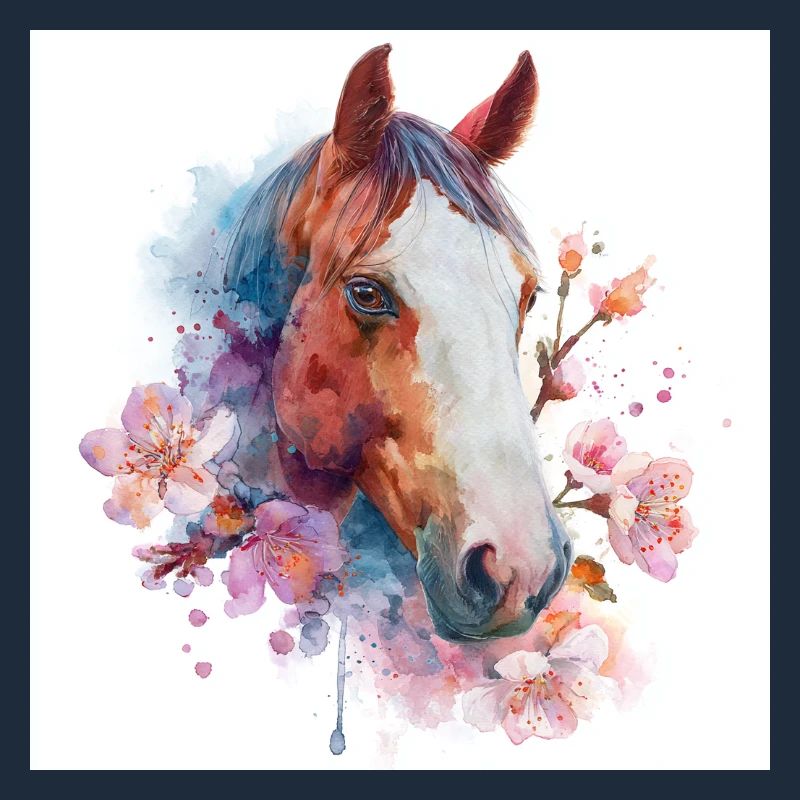 Portrait aquarelle de la fleur de cheval