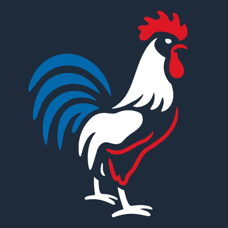 Vibrant blue red rooster